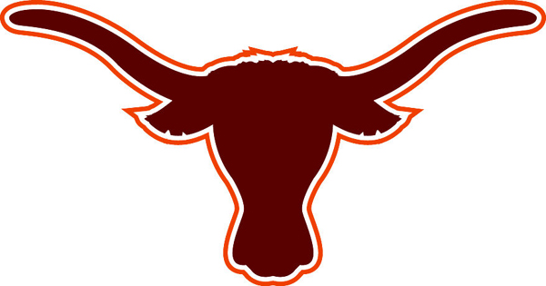 Longhorn team mascot full color vinyl sports decal. Personalize on line. Longhorn 2